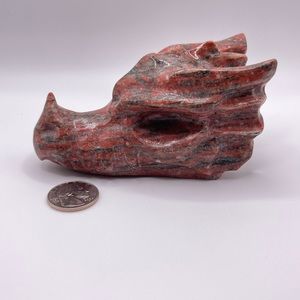 Red Jasper Crystal Dragon Head Carving